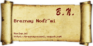 Breznay Noémi névjegykártya