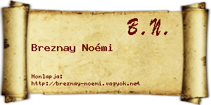 Breznay Noémi névjegykártya